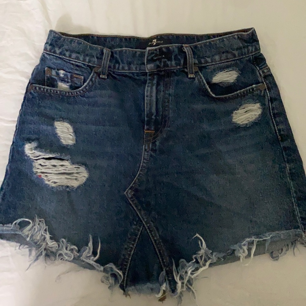 7 For All Mankind denim mini skirt